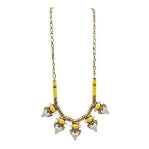 Stella and Dot Pavilion Yellow White Statement Necklace 27 in